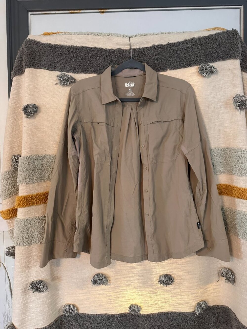 REI Co-op Sahara Long Sleeve Convertible Hiking Shirt Tan Khaki - Women's XS - Picture 2 of 6